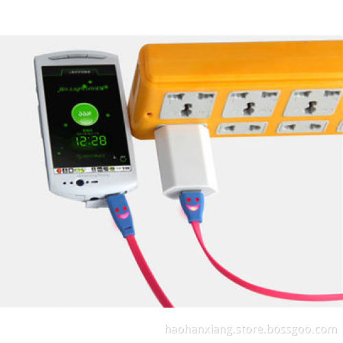 Lighting LED Flat Smile Mini Micro USB Cable